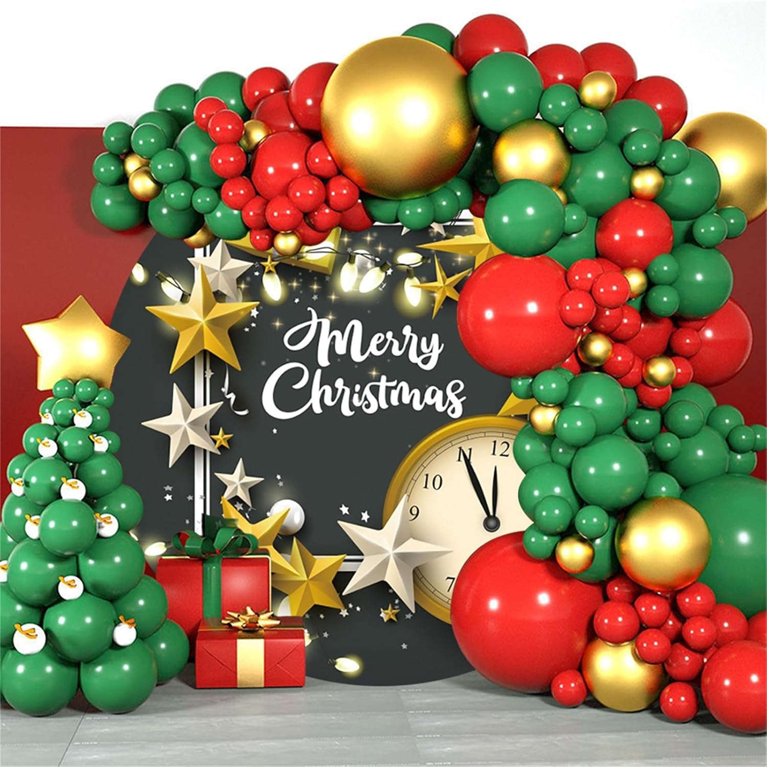 65ft Round Christmas Backdrop with Star Design