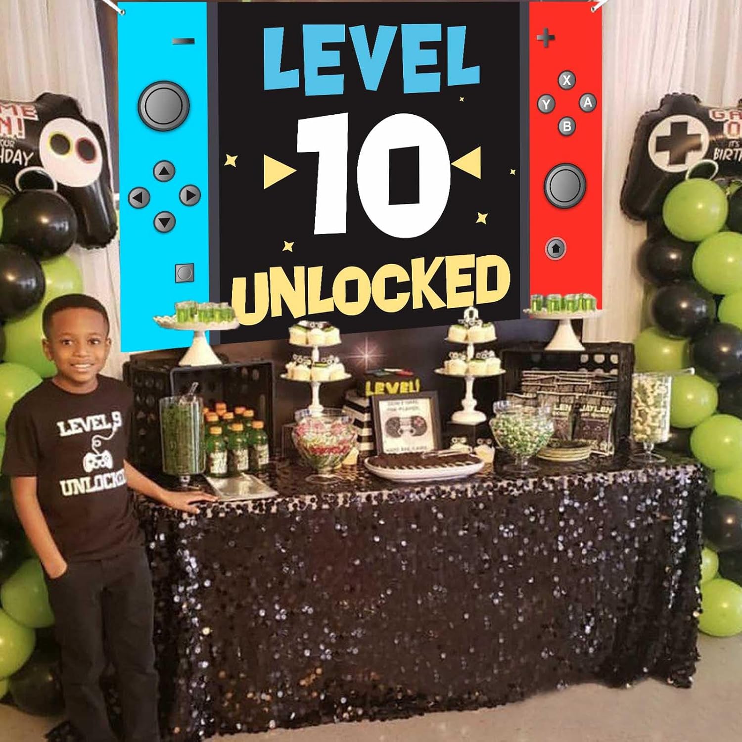 Level 10th Birthday Party Decor Background