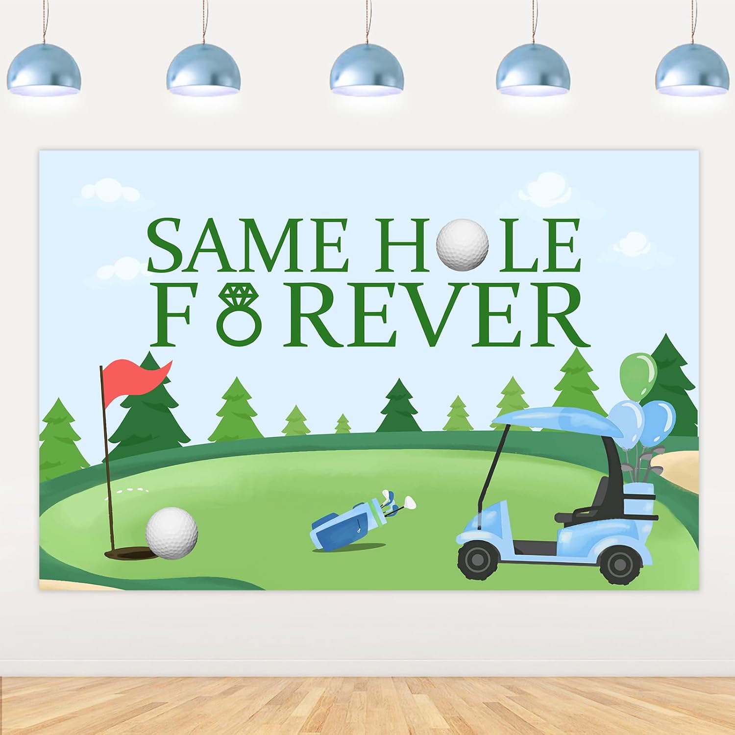 Wonmelody Golf Bachelor Party Backdrop Banner