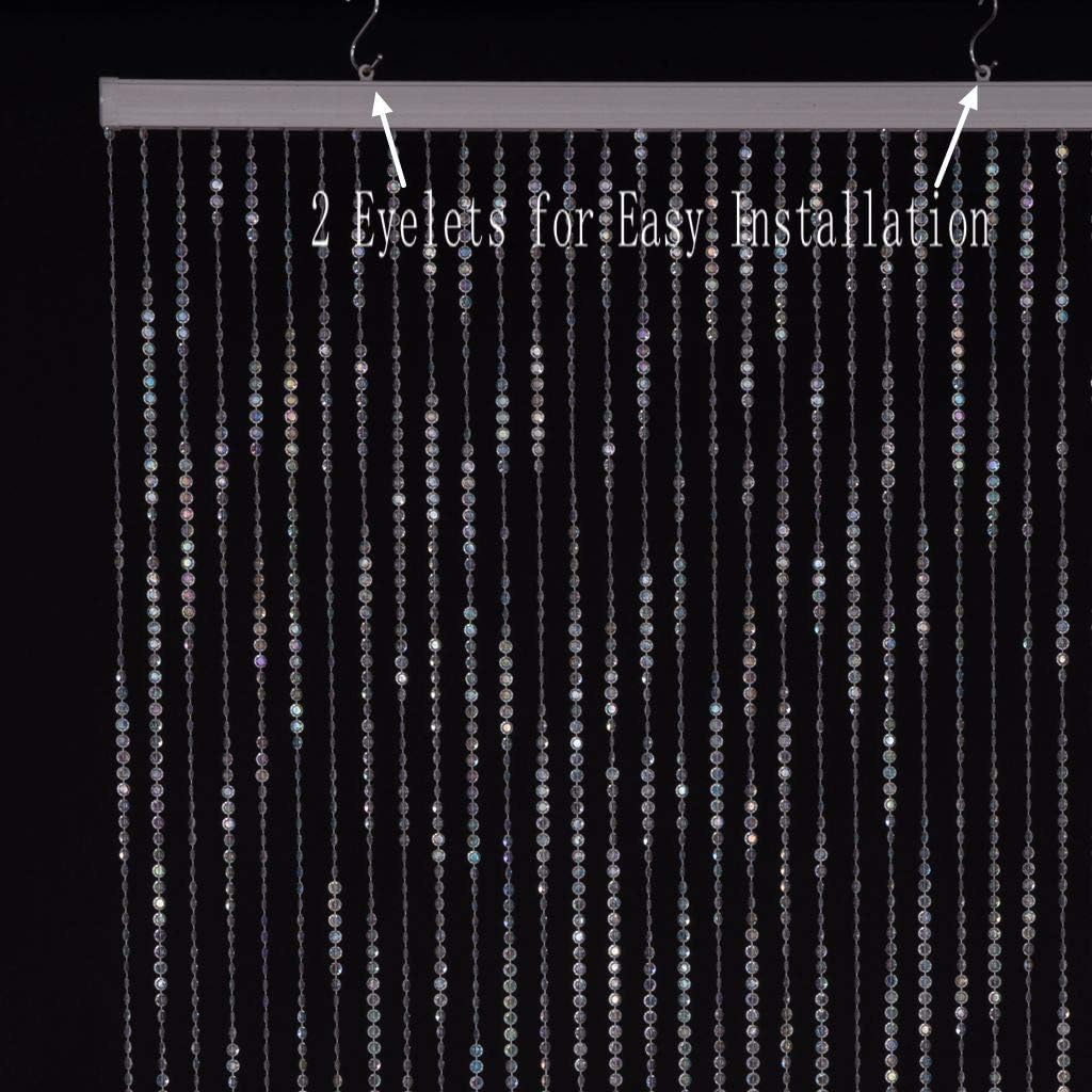FlavorThings Iridescent Crystal Beaded Curtain 3ft x 6ft