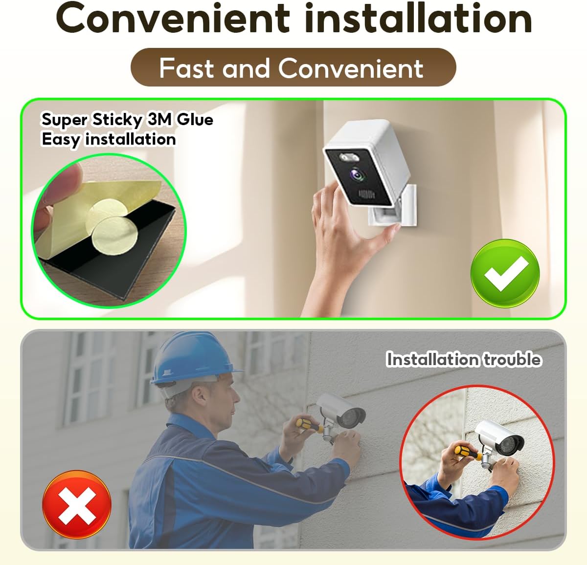 5MP 2K Window Camera with WiFi and Night Vision