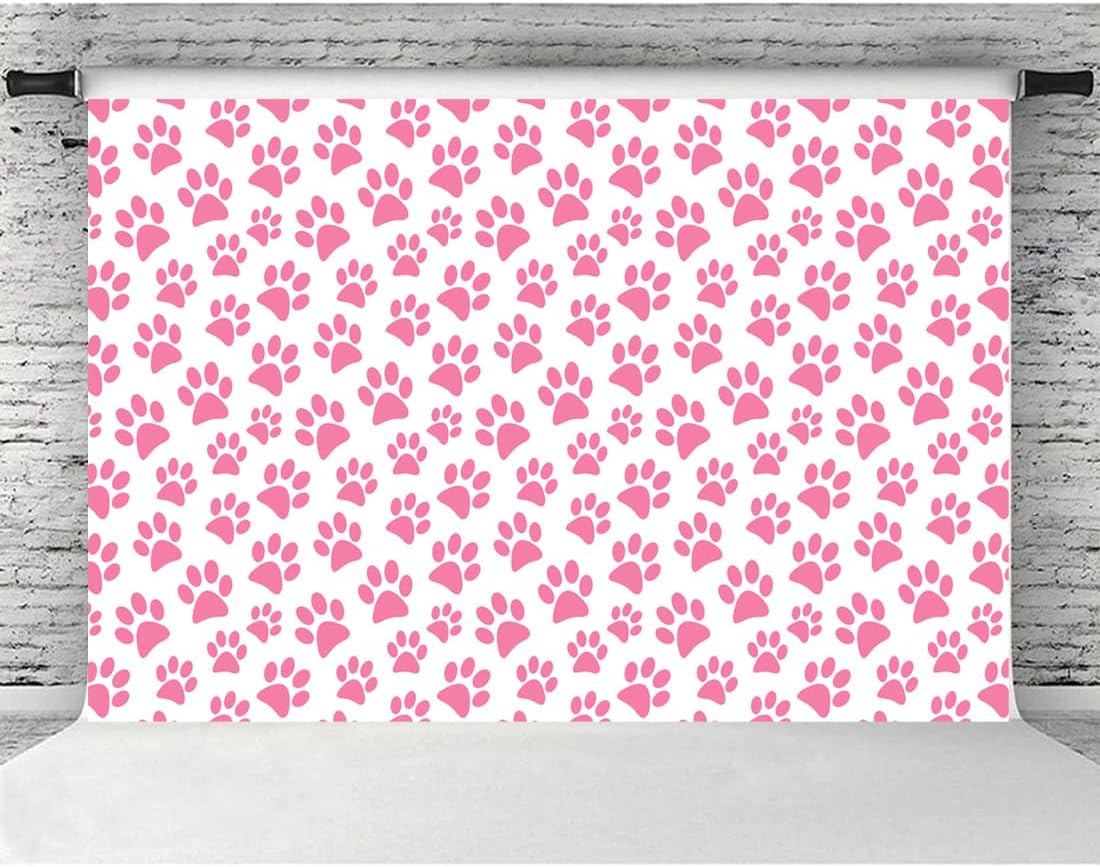 Lofaris Paw Prints Photo Background 5x3ft
