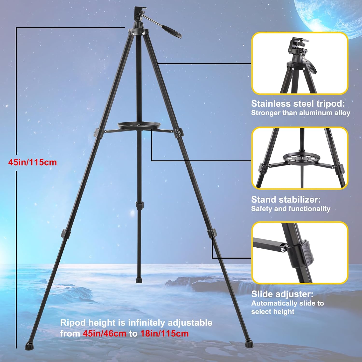 Bresser High Powered 80mm Refractor Telescope with Tripod and Phone Adapter