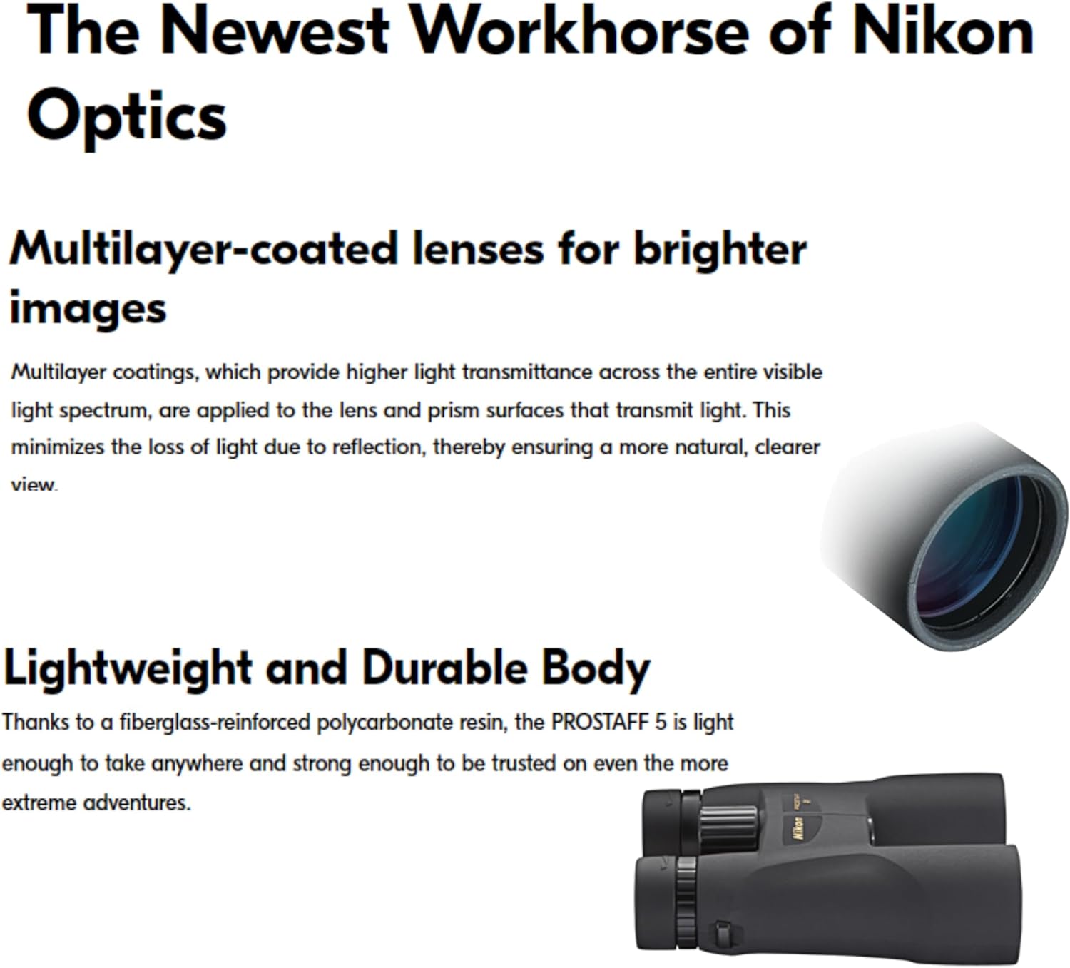 Nikon PROSTAFF 5 10x50 Binoculars with Case and Strap