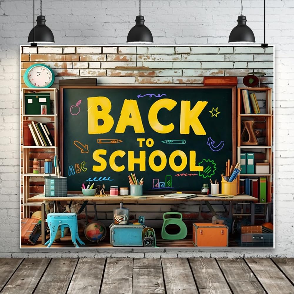 Back to School Backdrop 10x8ft Photo Studio Background for Parties