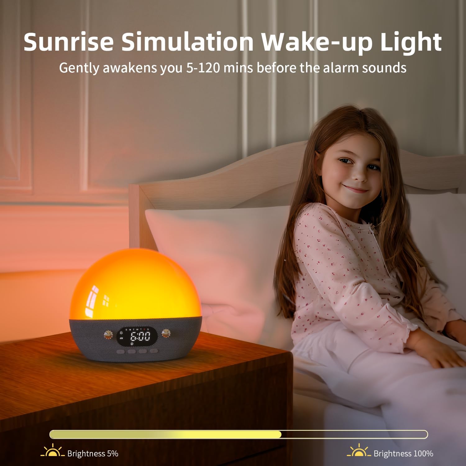 MOMILLA Sunrise Alarm Clock with Bluetooth Speaker