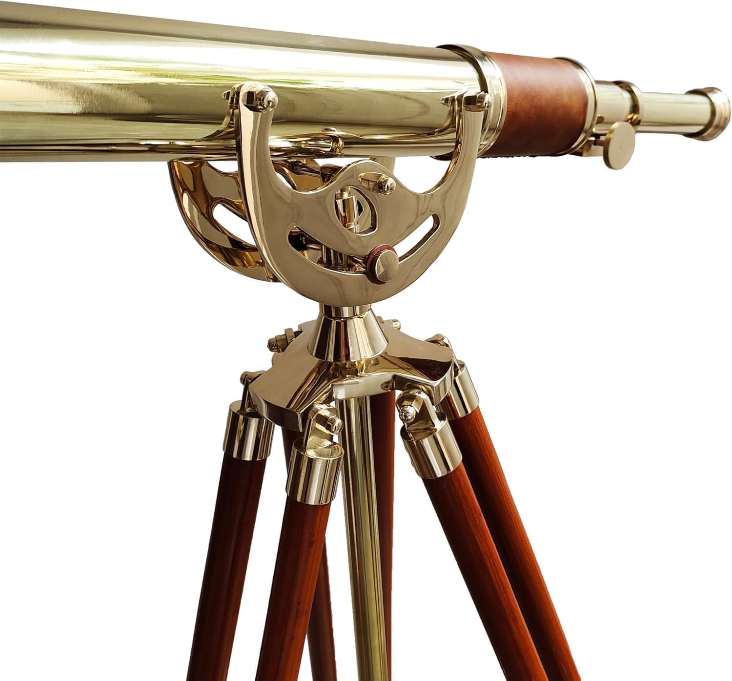 Nautical Antique Brass Telescope 27 Inch with Wooden Tripod