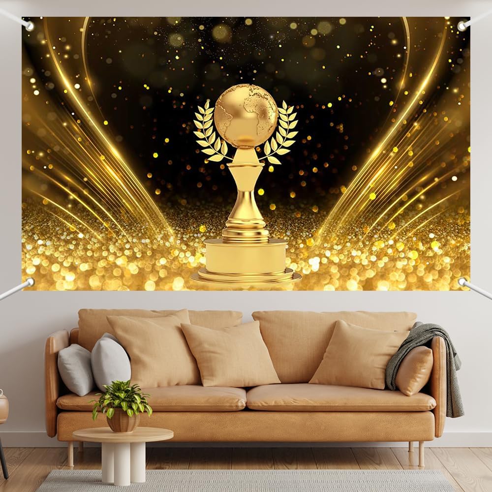 Lofaris Shiny Gold Glitter Winner Banner for Party Decor