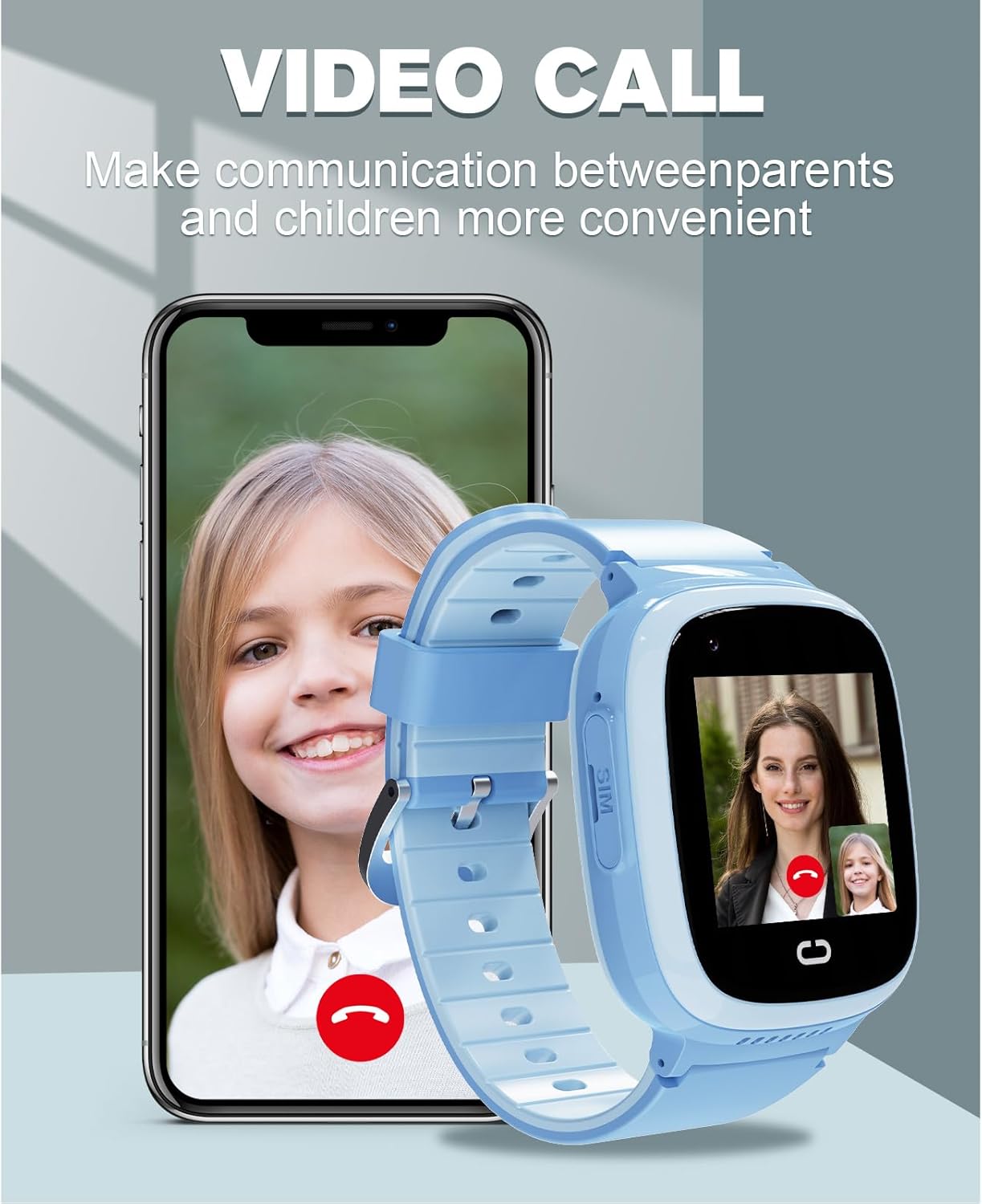PTHTECHUS 4G Kids Smart Watch with GPS and SIM Card
