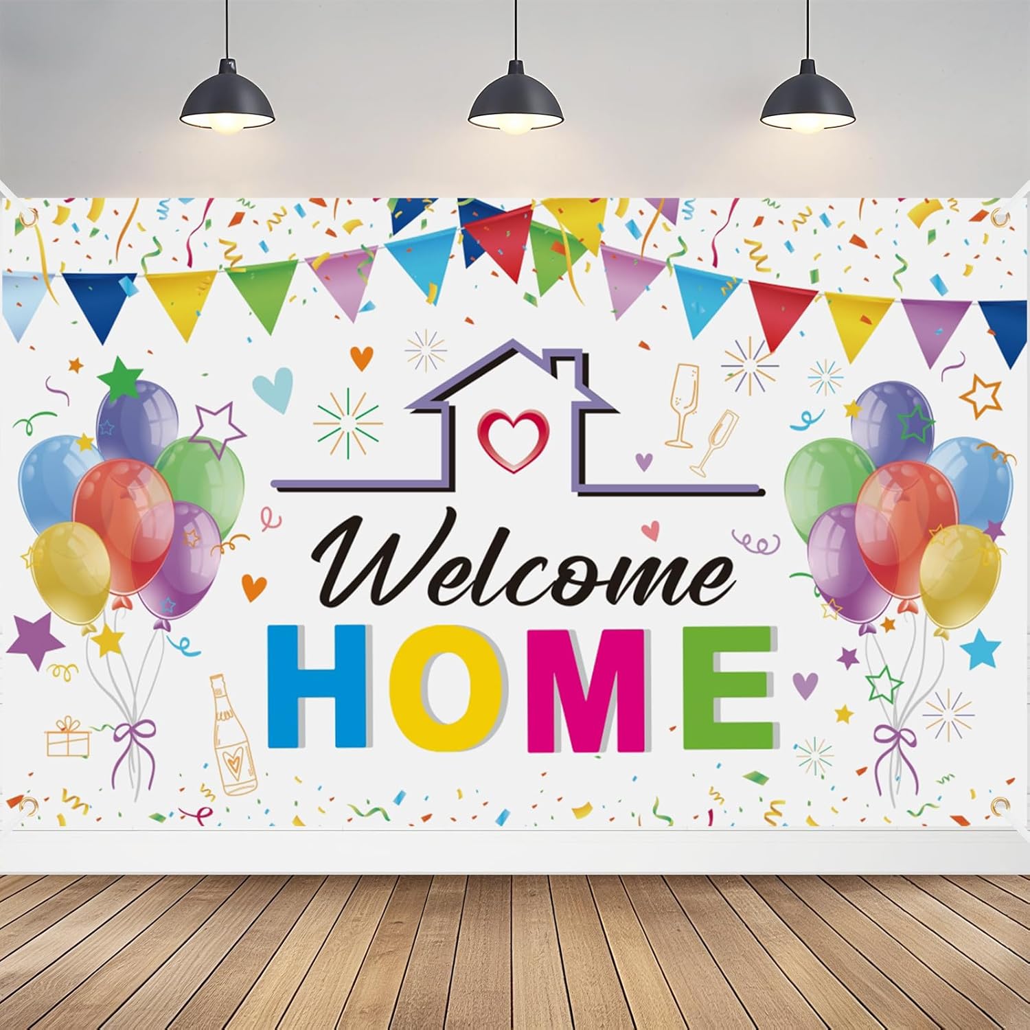 Welcome Home Backdrop Banner for Party Decorations