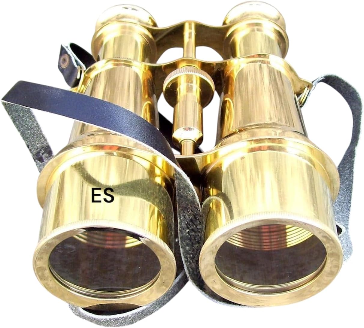 Nautical Victorian Brass Monocular Telescope with Leather Belt Case