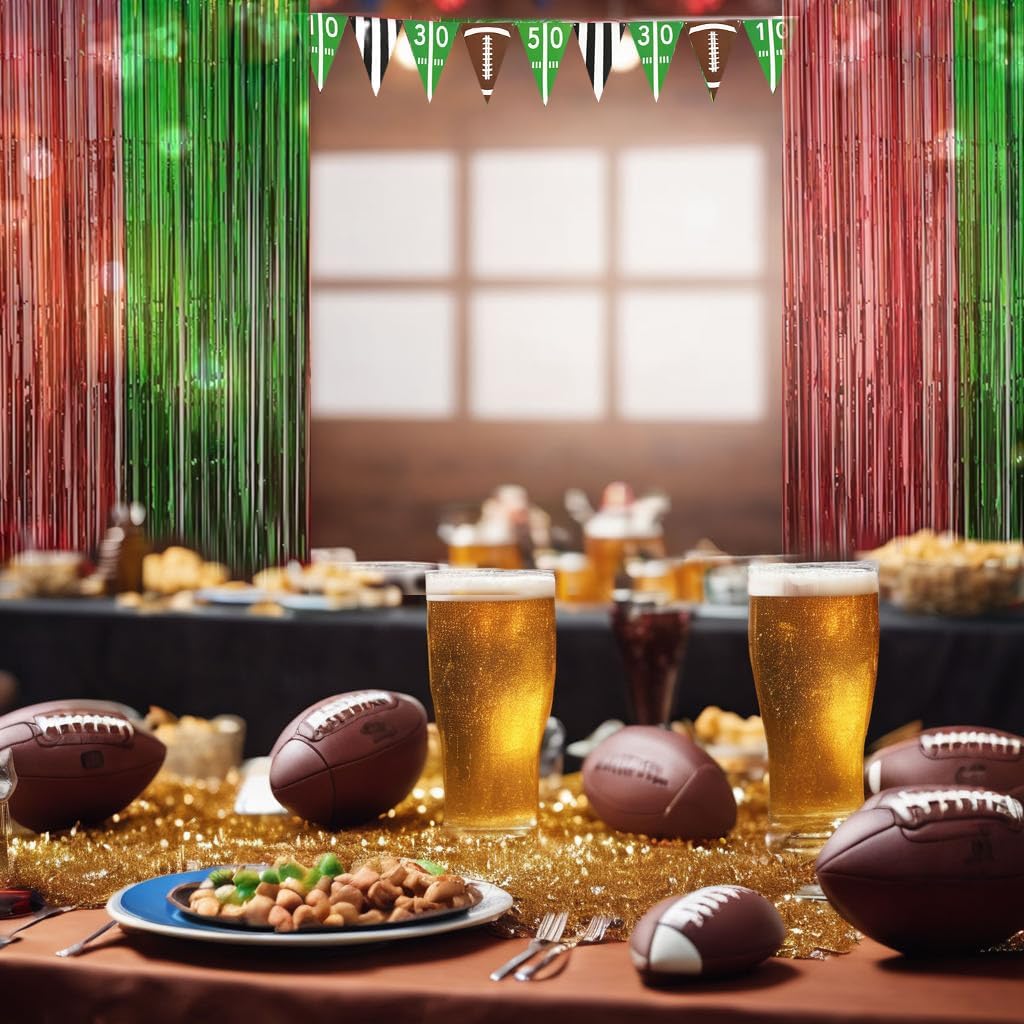 GiftExpress 3 Pk Football Fringe Curtain Decor