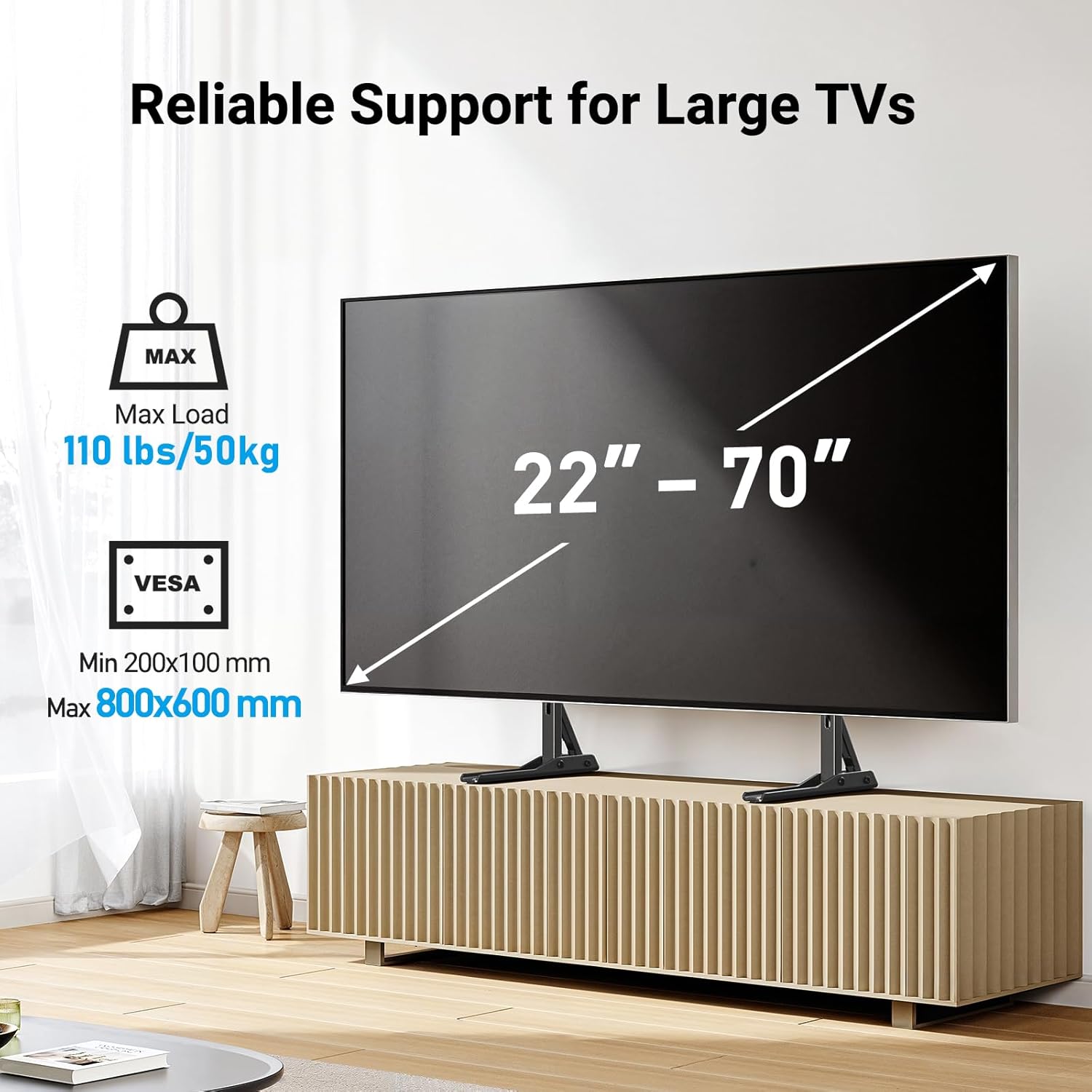 PERLESMITH Universal TV Stand Mount for 22-70 Inch TVs