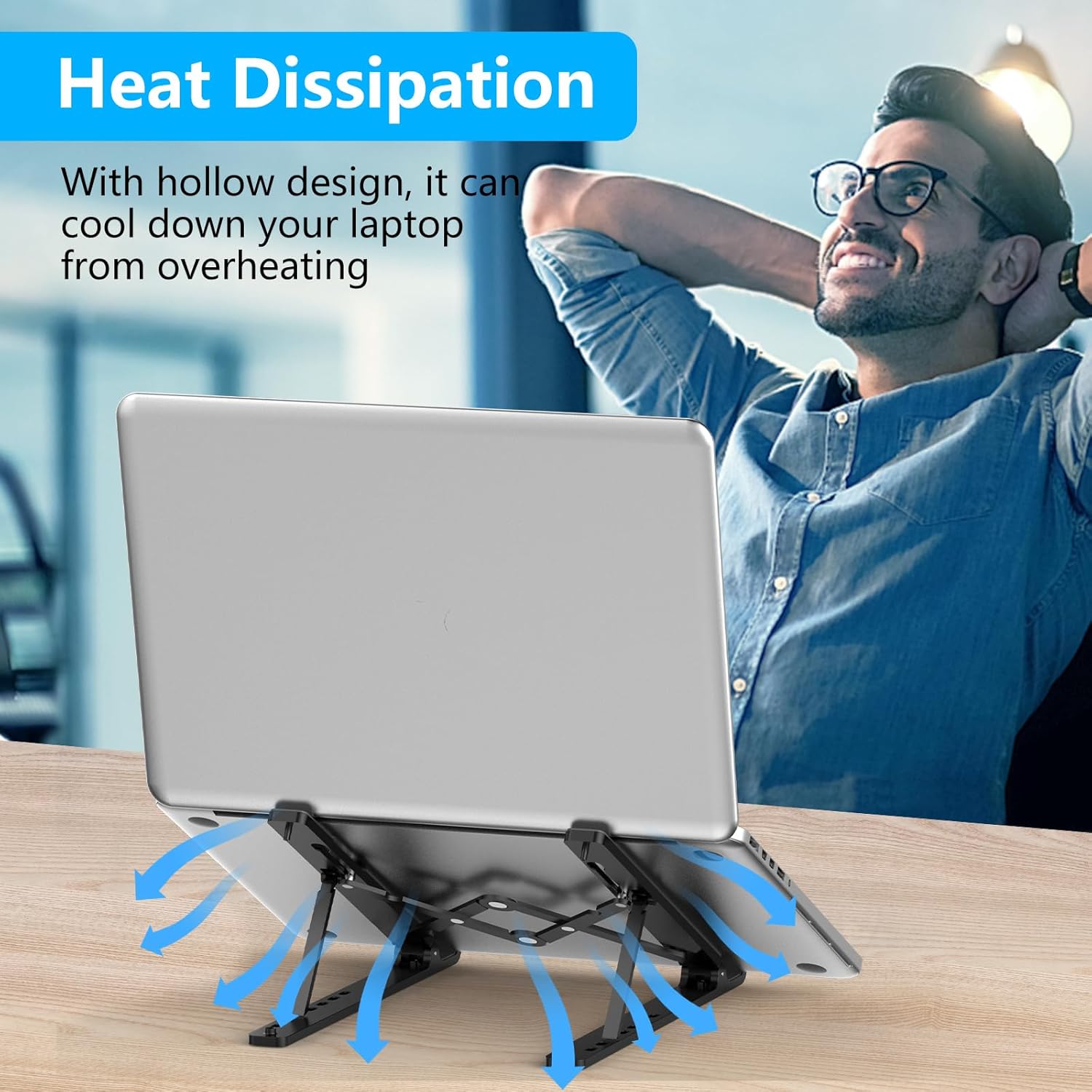 Adjustable Laptop Stand for 10-156 Laptops and Tablets