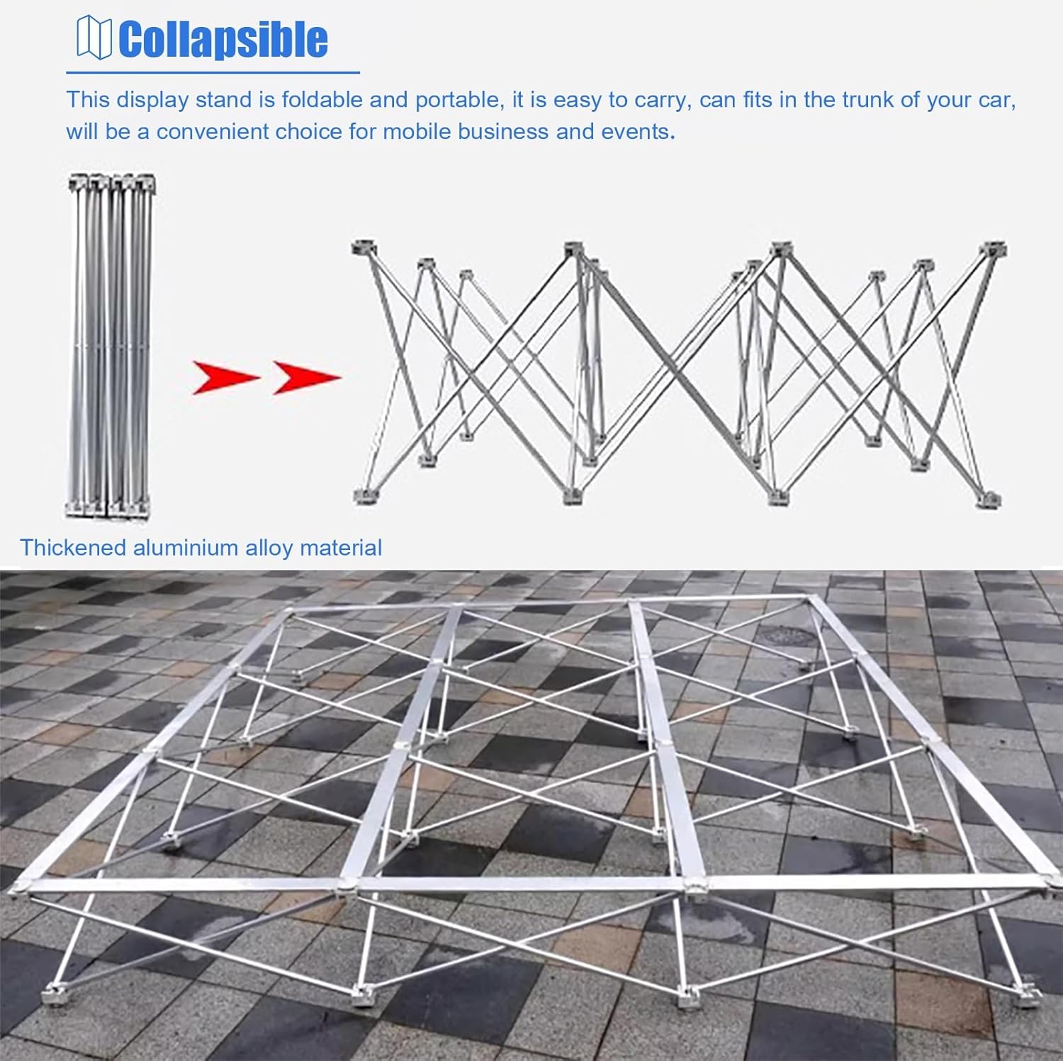 Foldable Aluminum Tension Backdrop Stand for Trade Shows and Events