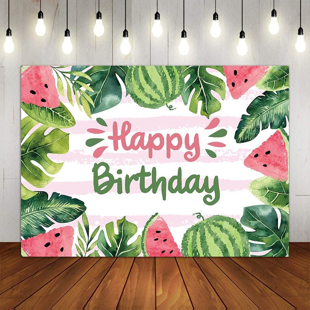 8x6ft Summer Fruit Watermelon Photo Backdrop for Birthday Parties and Baby Showers