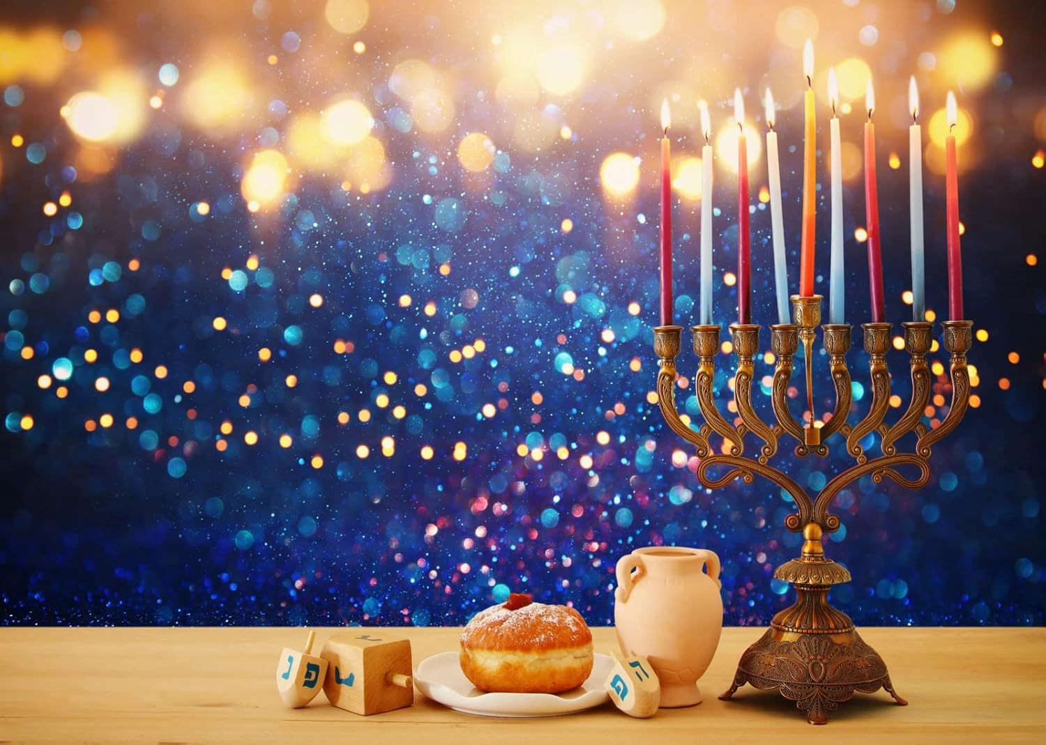 BELECO 9x6ft Hanukkah Photography Backdrop