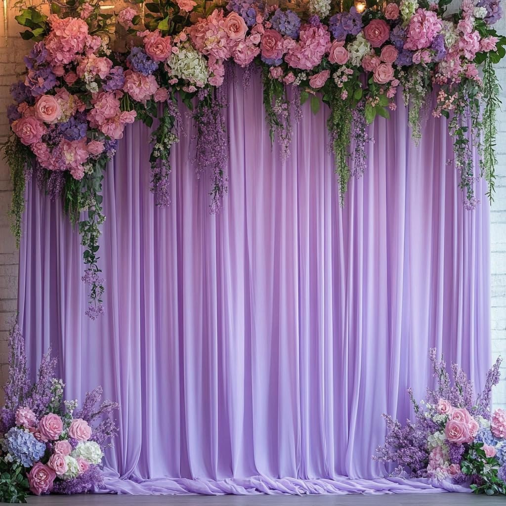 30ft x 10ft Lavender Wrinkle-Free Backdrop Drapes