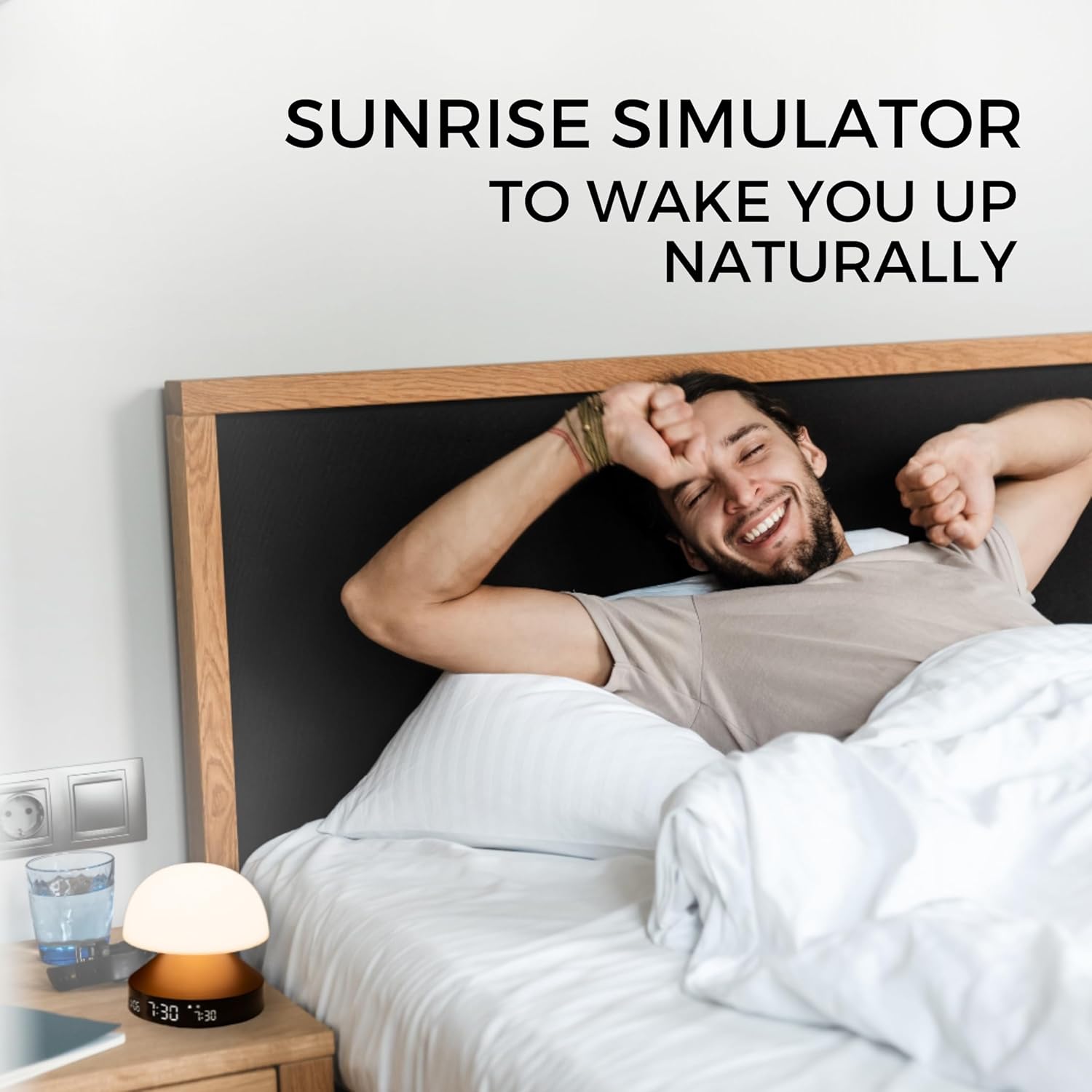 Lexon Mina Sunrise Alarm Clock with Sunset Lamp - Bronze