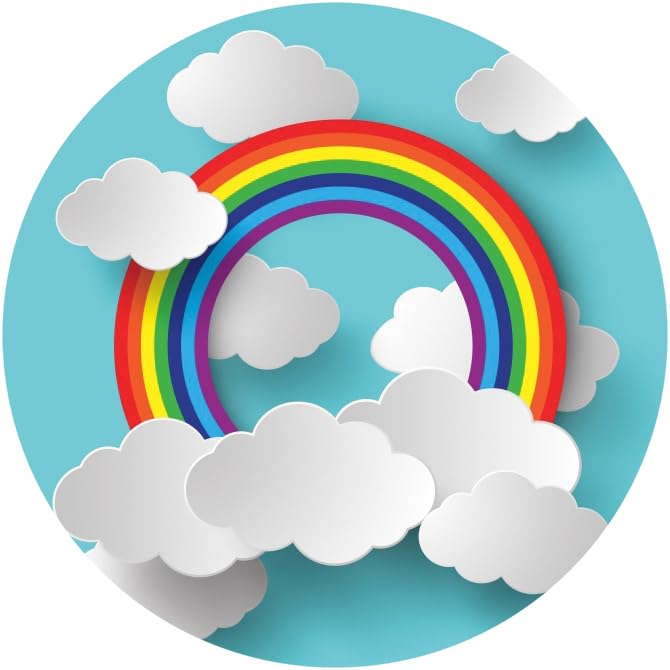 Renaiss 7x7ft Rainbow Round Backdrop Cover for Photoshoots and Parties