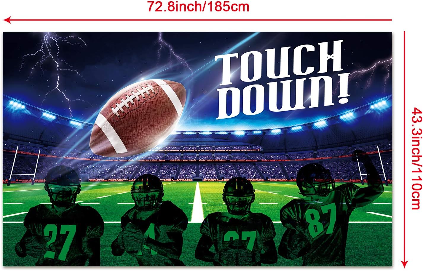 Blulu Football Field Decor Backdrop Banner for Party Supplies
