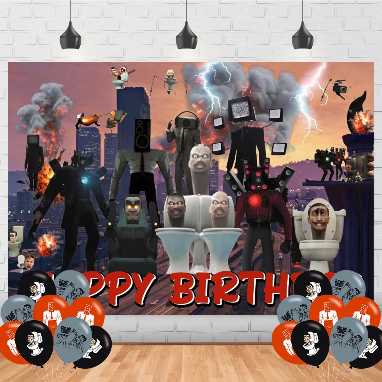 Toilet Man Birthday Party Backdrop 5x3 Photo Booth Prop