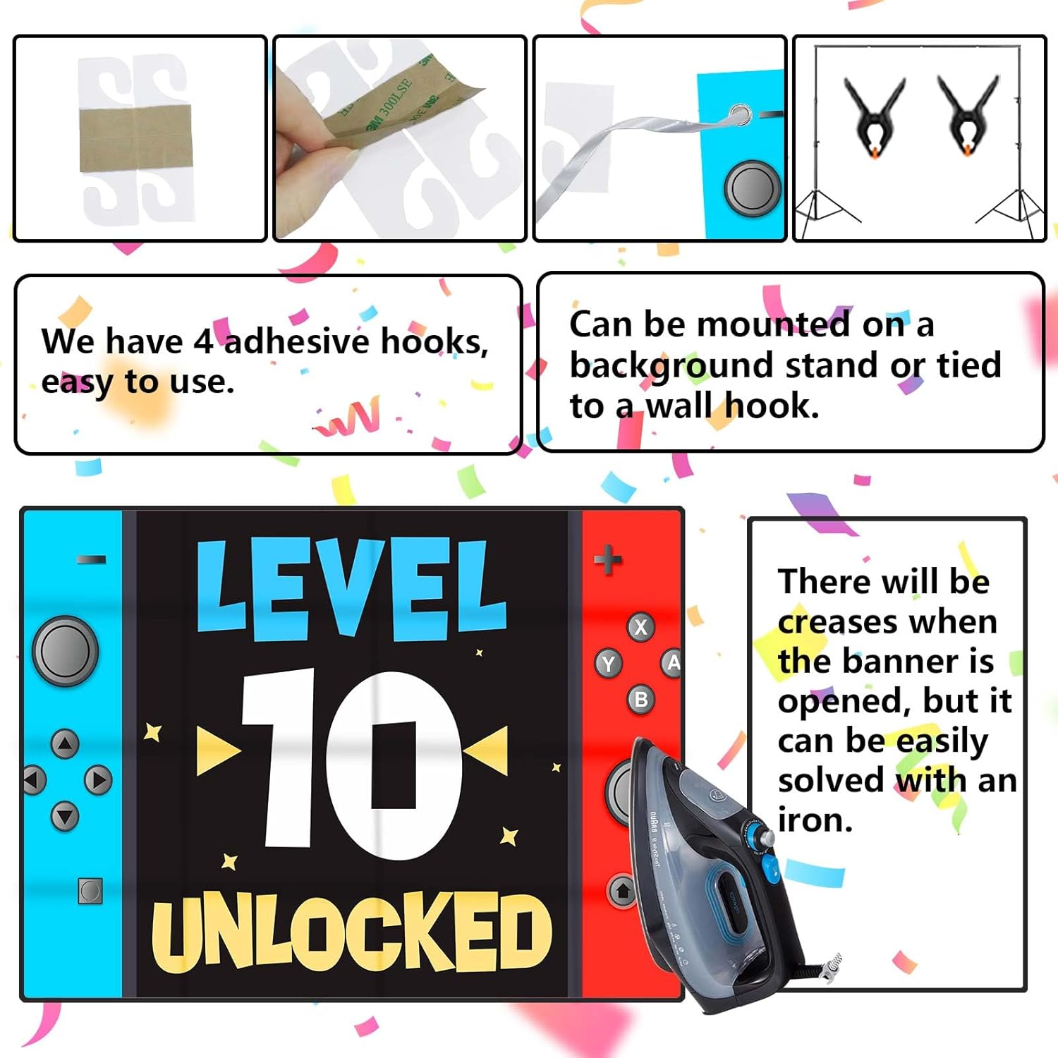 Level 10th Birthday Party Decor Background