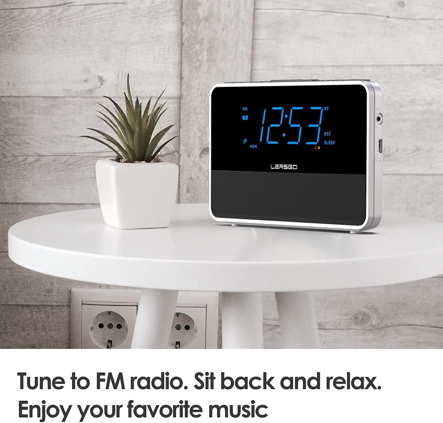Bluetooth Alarm Clock Radio with HD Sound and Bass