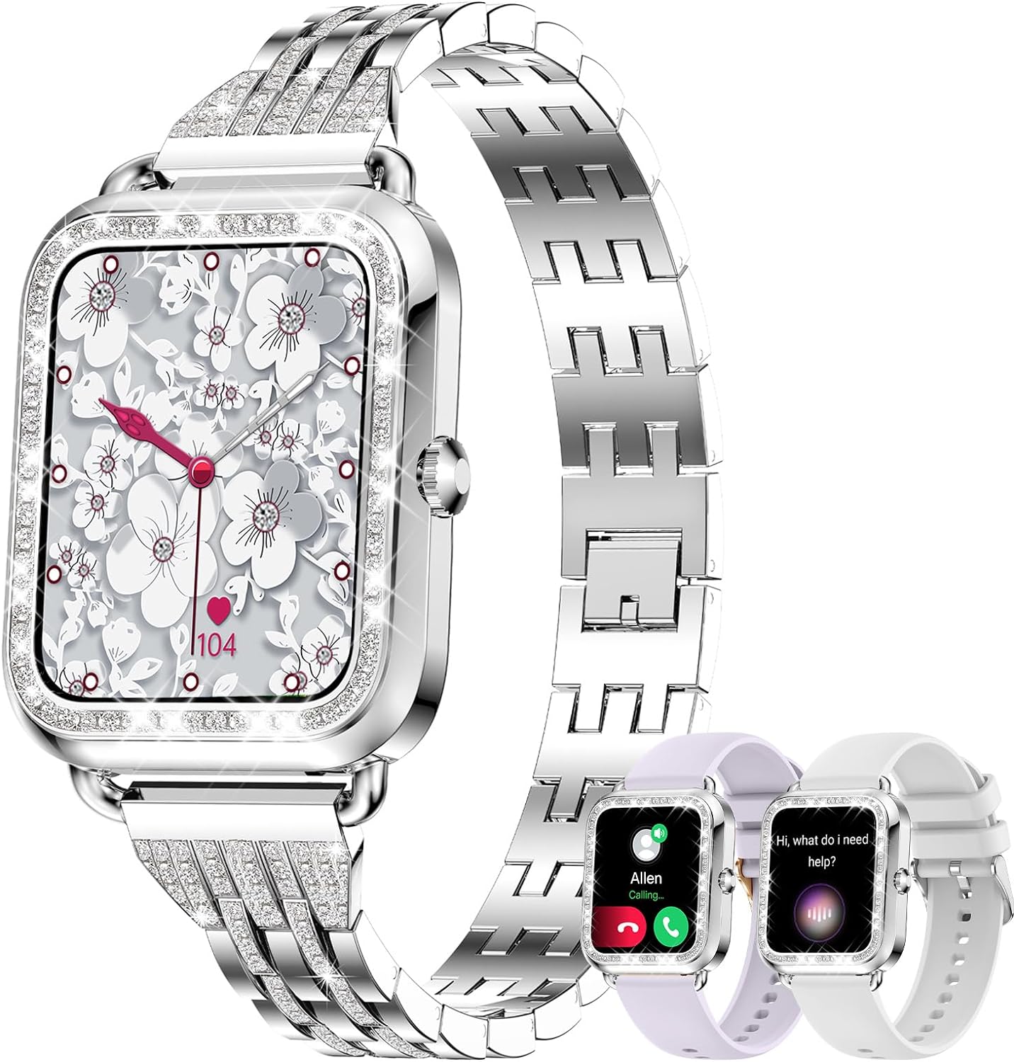 Diamond Smart Watch for Women with HD Touch Screen