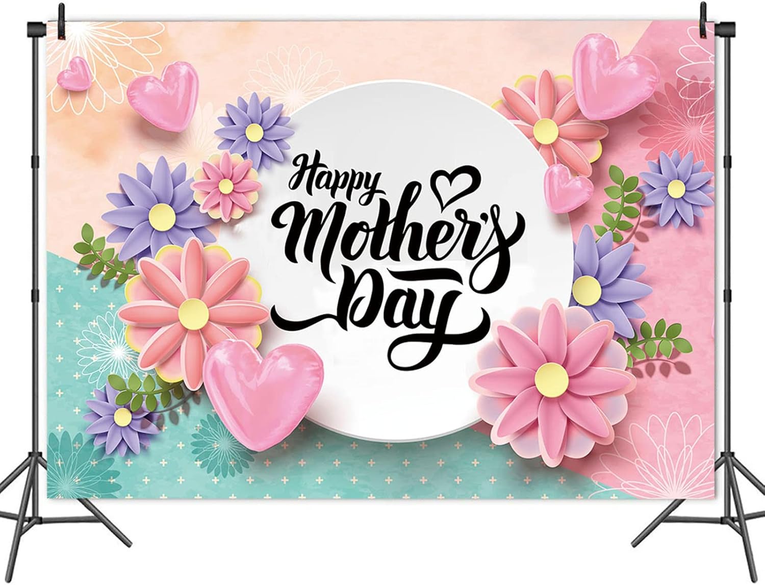 HQM 8x6FT Soft Polyester Floral Photo Background