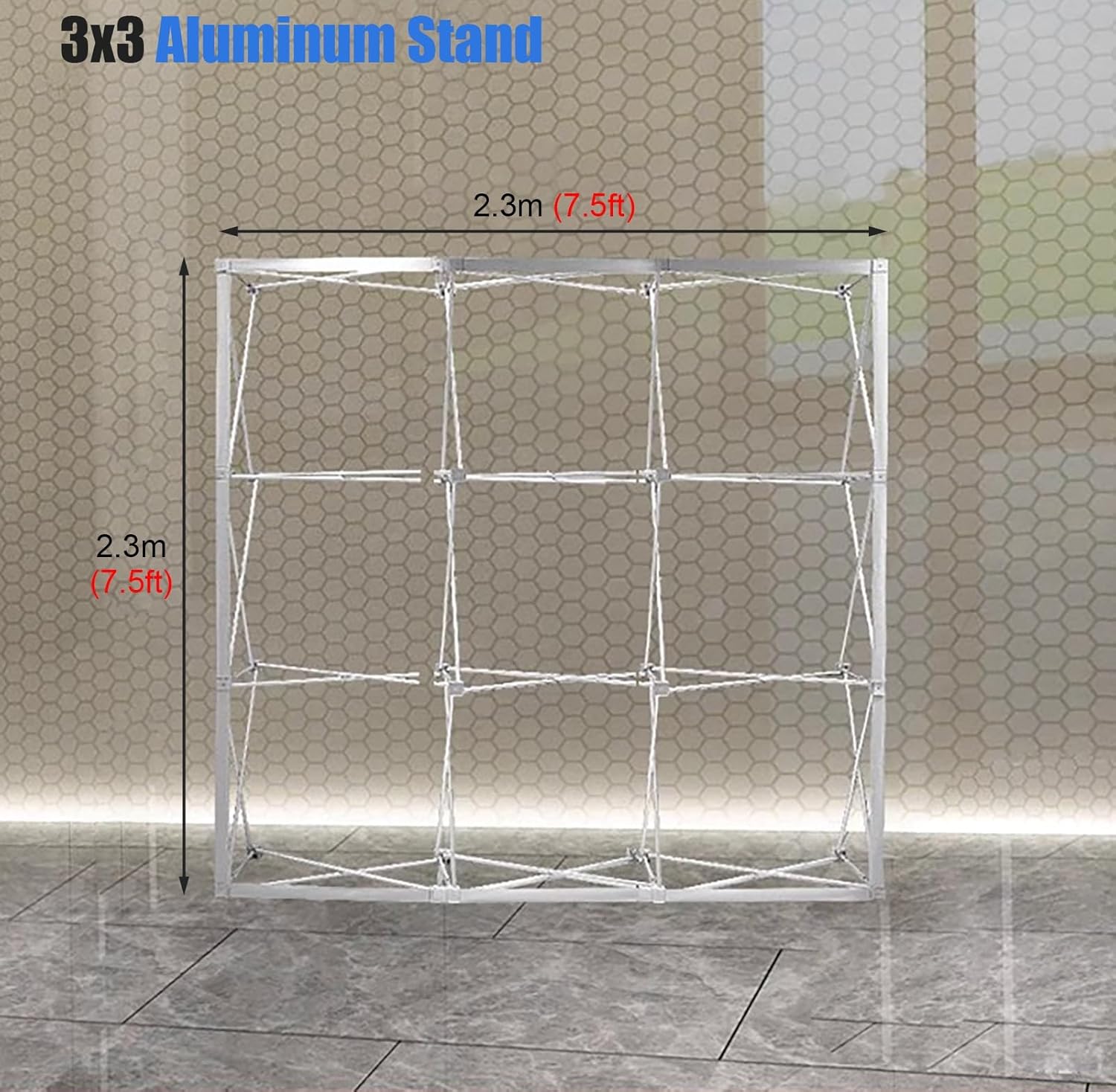 Collapsible Pop Up Frame with Support Rods 75x75ft