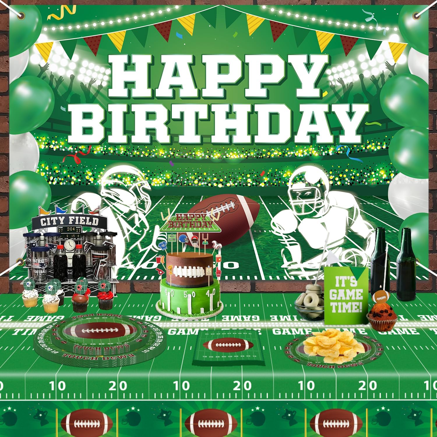 1 Pcs Football Backdrop for Parties and Photography