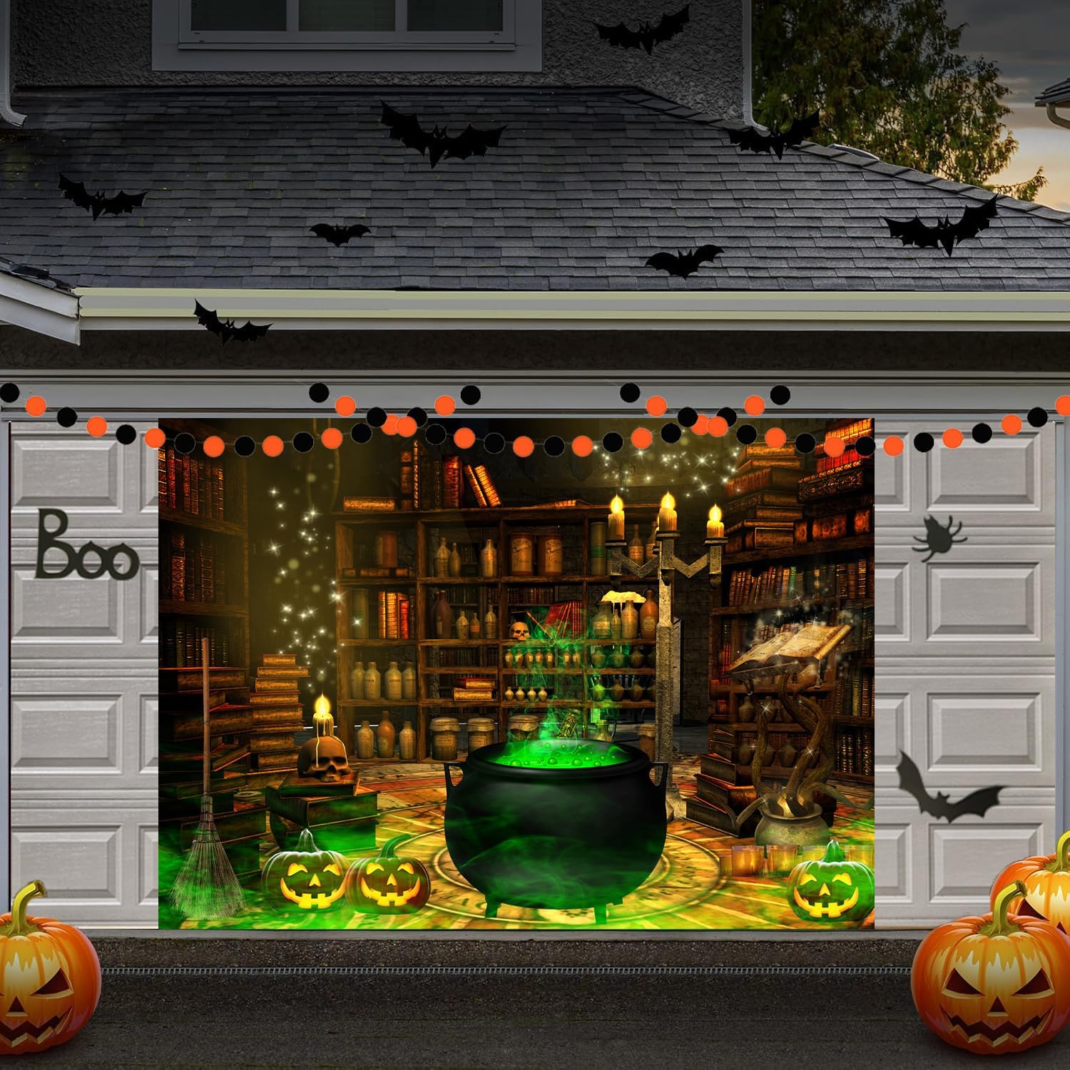 Witch Halloween Backdrop 7x5ft Spooky Party Banner F204