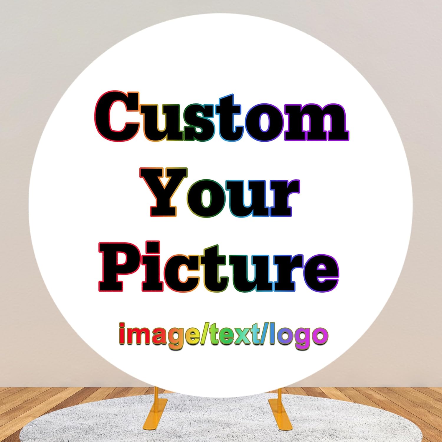 CORFOTO 8ft Custom Round Backdrop for Events and Decor