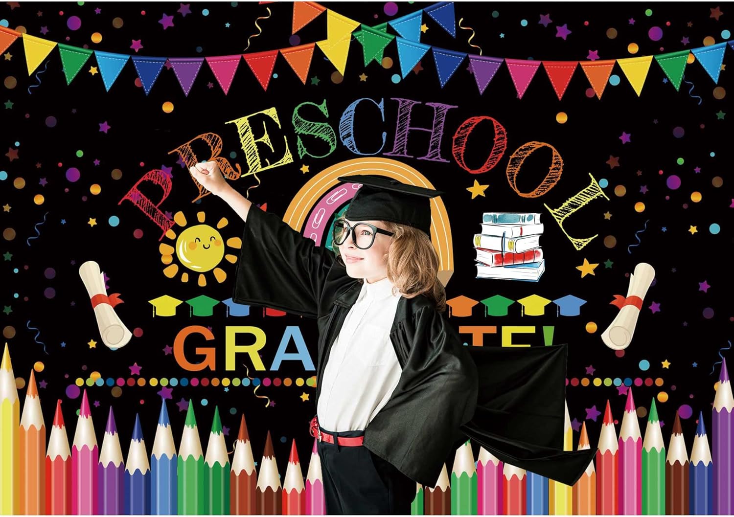 7x5ft Preschool Graduation Backdrop for Kindergarten Class of 2025