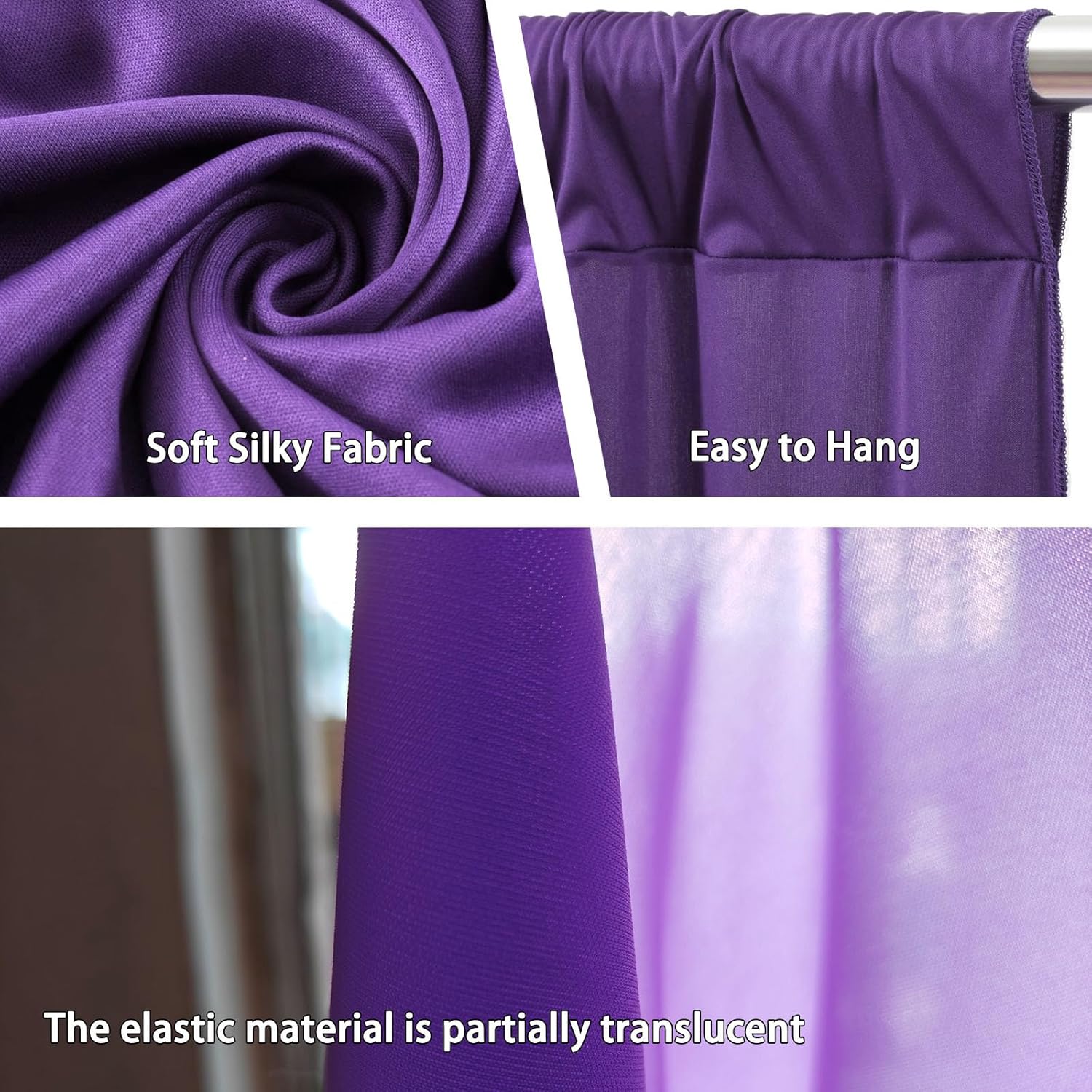 ZEBMOON 10x10 Feet Purple Backdrop Curtains 2 Panels