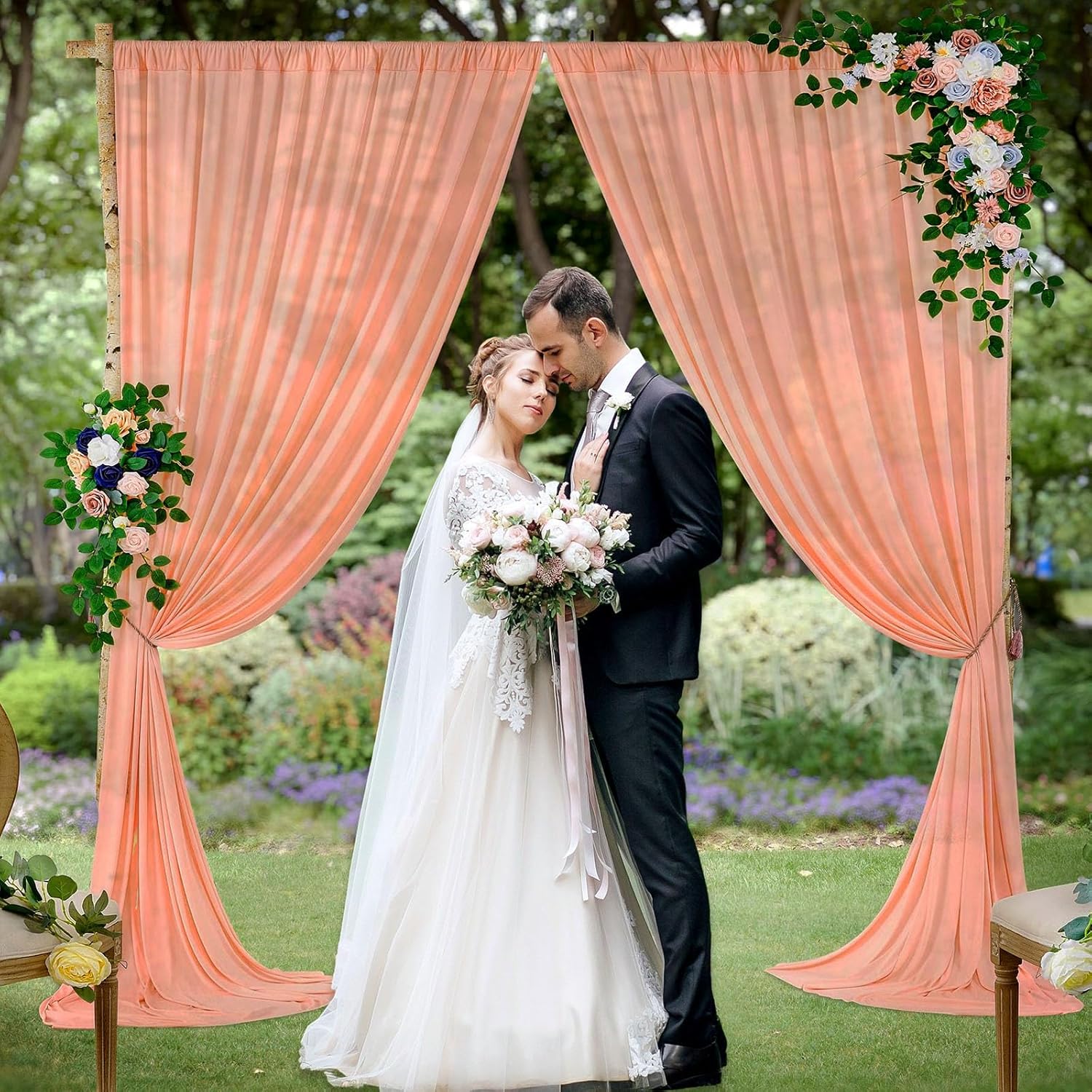 10 x 10 Feet Rose Gold Backdrop Curtains for Parties
