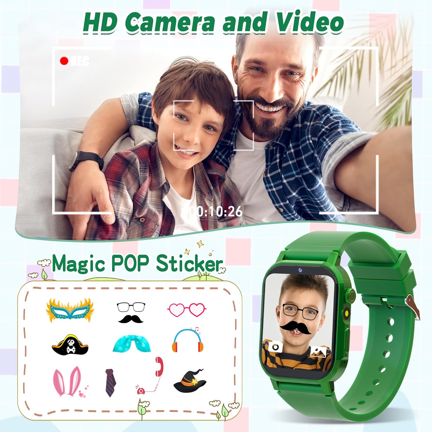 Kids Smart Watch with 32 Puzzle Games and HD Touch Screen