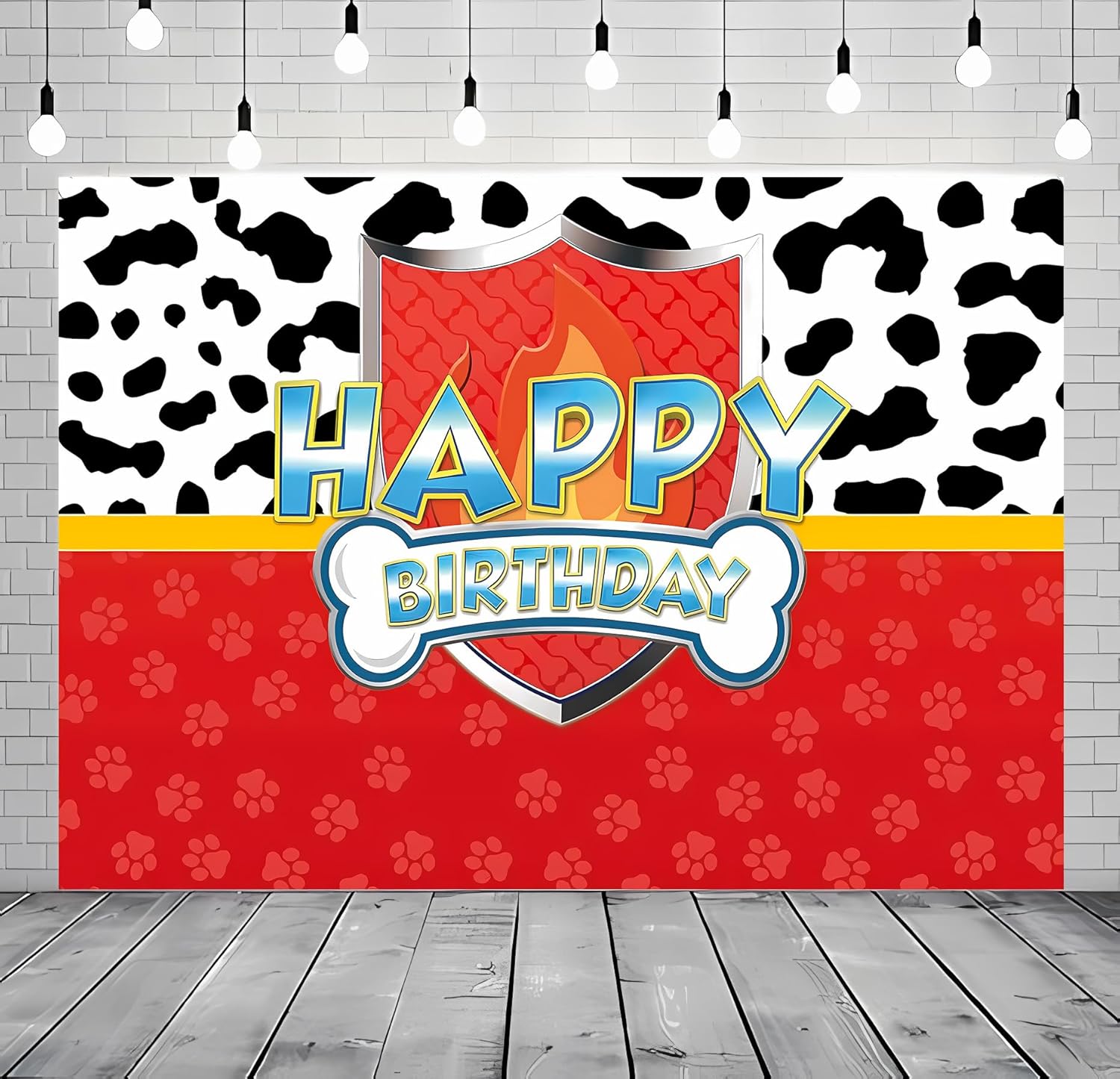 Red Dog Paw Photo Background for Studio and Parties
