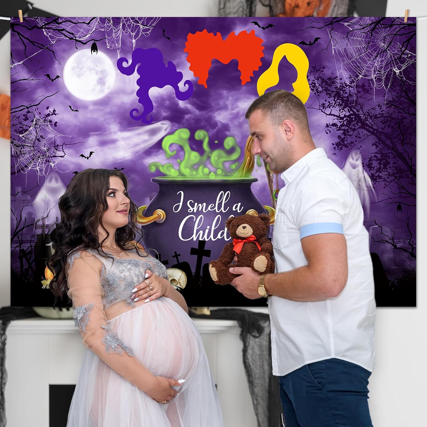 Mocsicka Halloween Baby Shower Backdrop 10x7ft