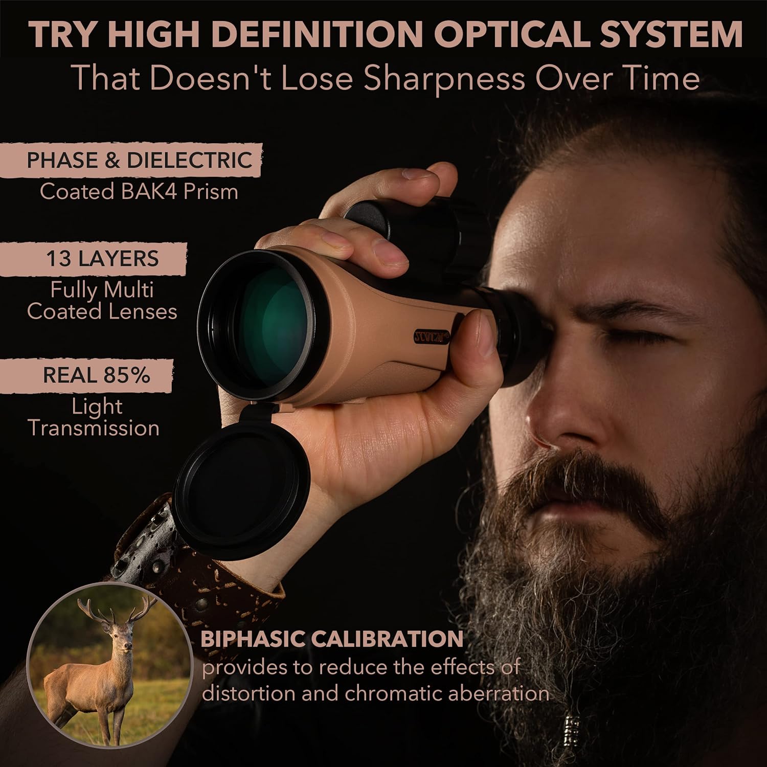 Scotar 12x50 Monocular Telescope with Waterproof and Fogproof Features
