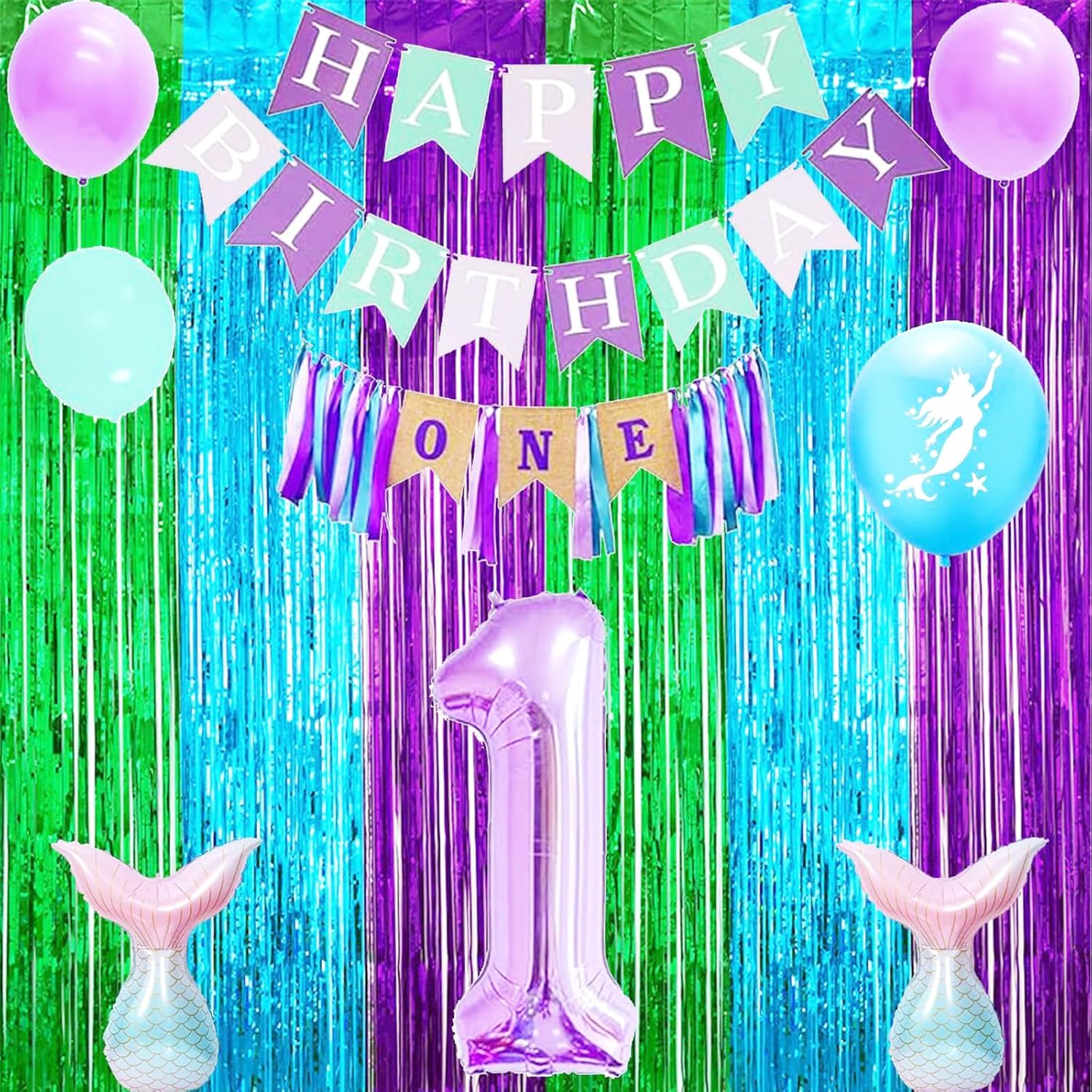 MYUPDALIN Rainbow Foil Curtains 2 Pack