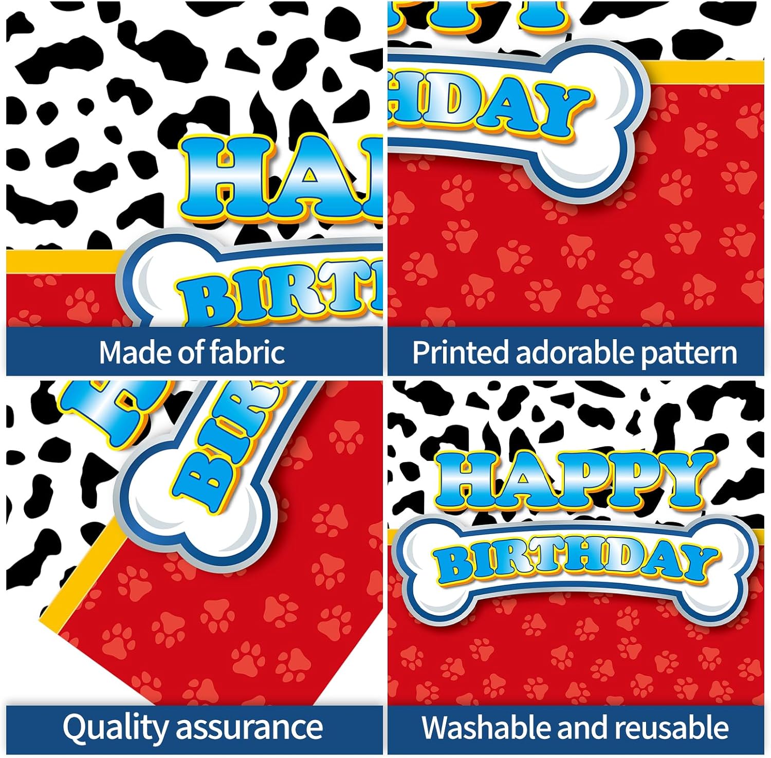 Red Dog Paw Birthday Party Backdrop Set