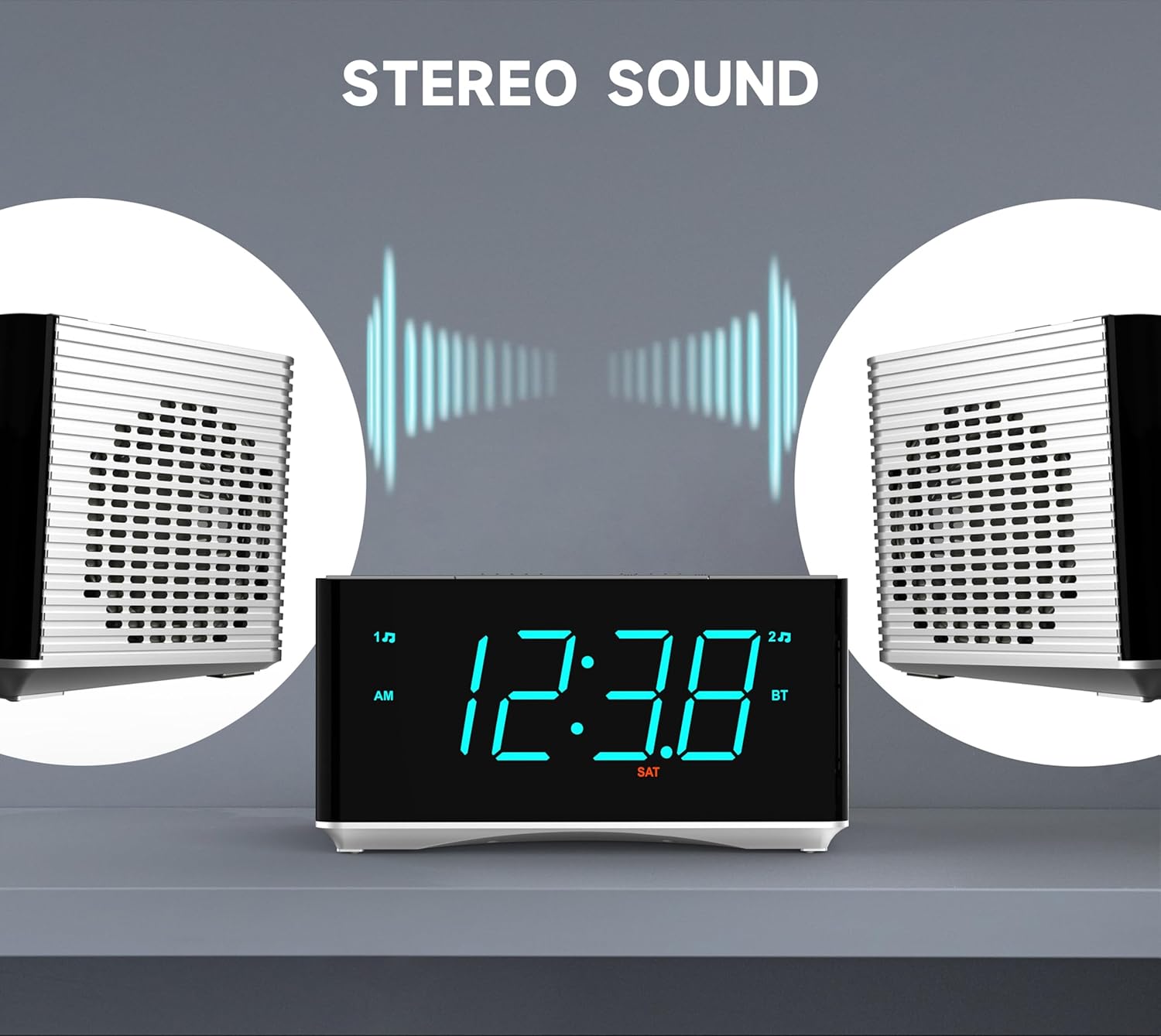 iTOMA Alarm Clock Radio with Bluetooth and FM Radio
