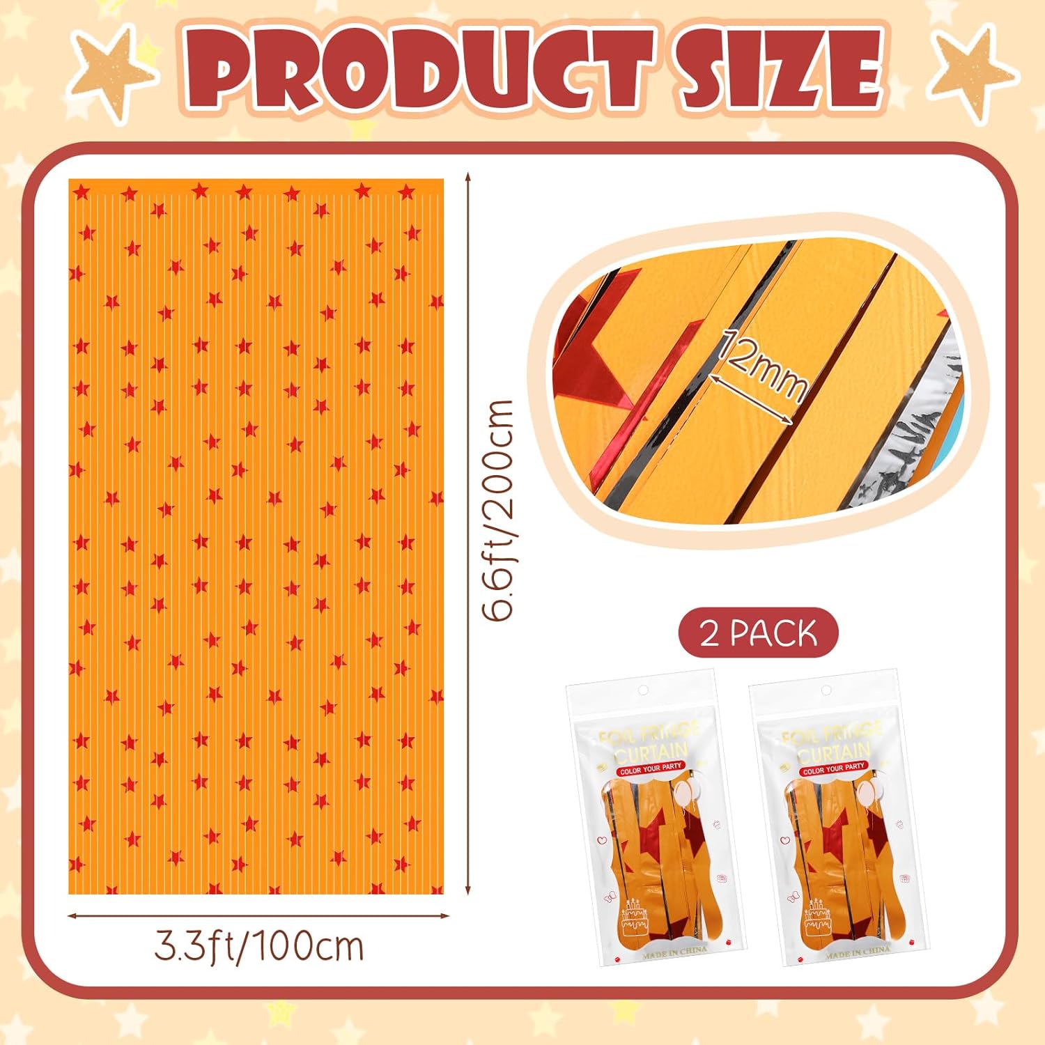 Oudain Anime Birthday Party Red Yellow Stars Banner