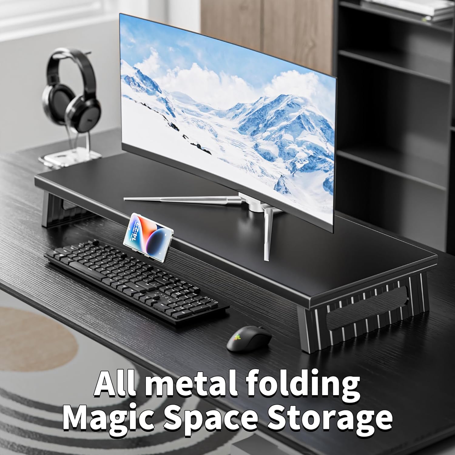 All-Metal Foldable Monitor Stand 80kg Heavy Duty