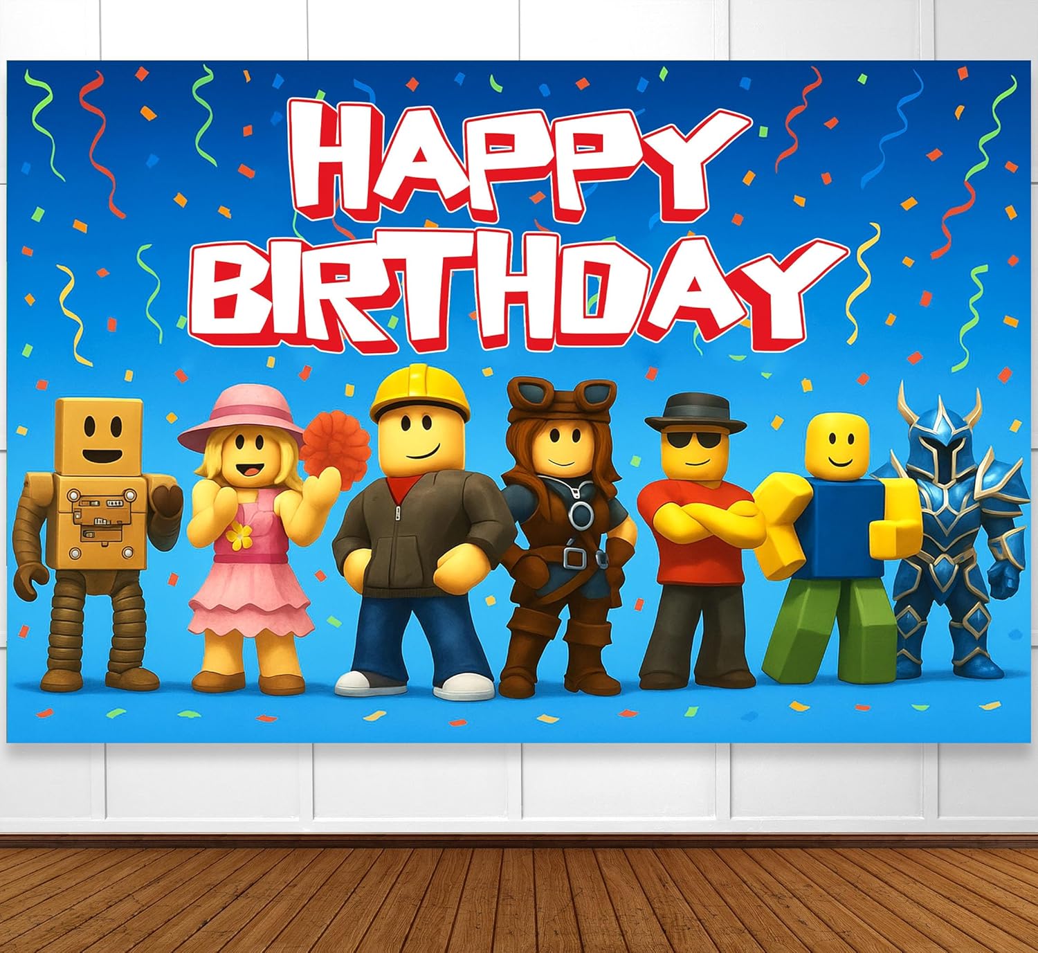 Gaming Birthday Decorations Pixel Backdrop Banner for Boys 6x4ft