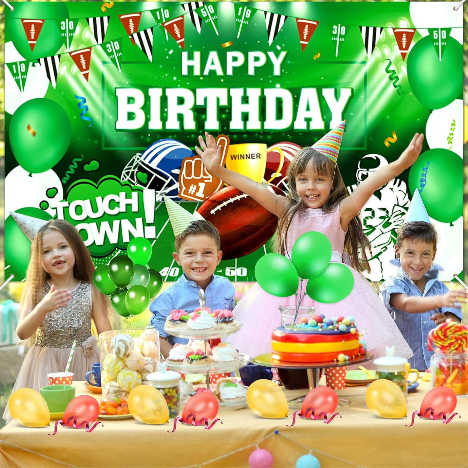 Football Birthday Party Background Decor Banner