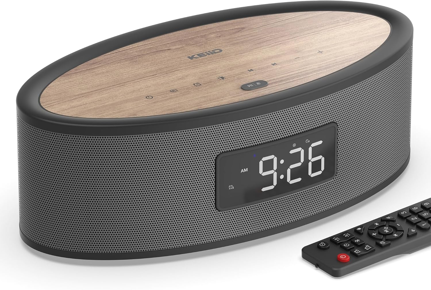 KEiiD Bluetooth Clock Radio Speaker with Dual Alarms and FM Radio