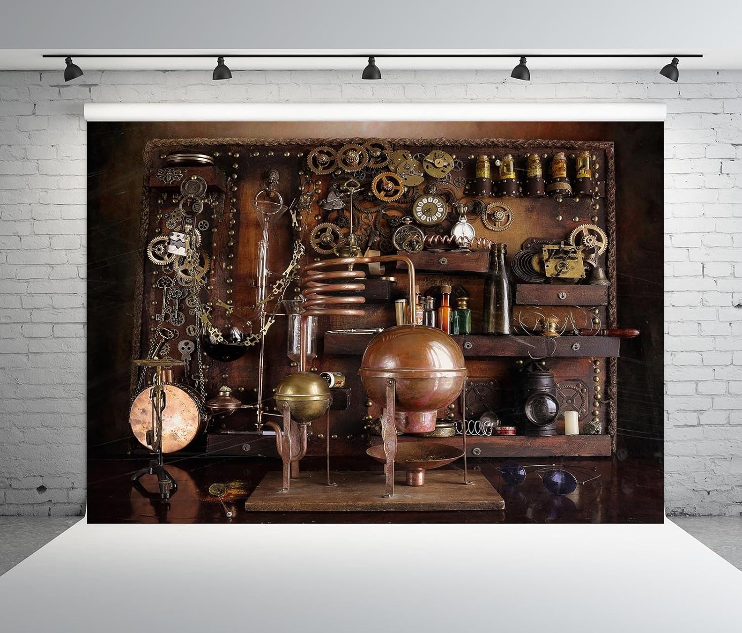 BELECO 9x6ft Vintage Steampunk Distiller Backdrop